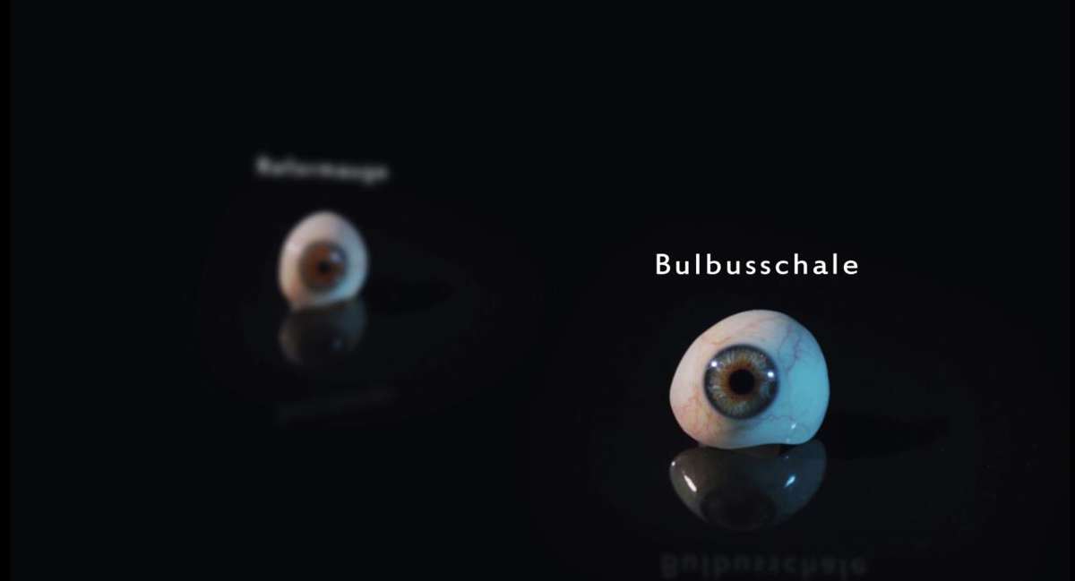 Made artificial human eye glass as Bulbusschale